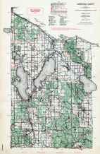 Cheboygan County, Burt Lake, Mullett, Michigan State Atlas 1955